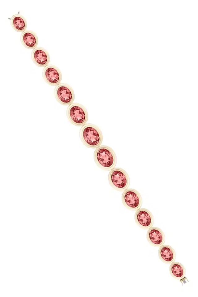 GOSHWARA Pink Tourmaline Oval Bracelet