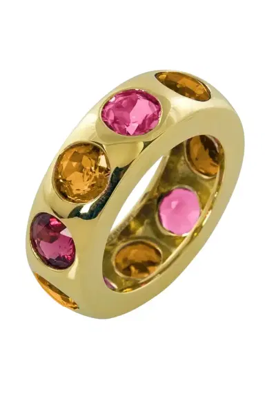 GOSHWARA Rubellite Citrine Alternating Band Ring | Thumbnail 1