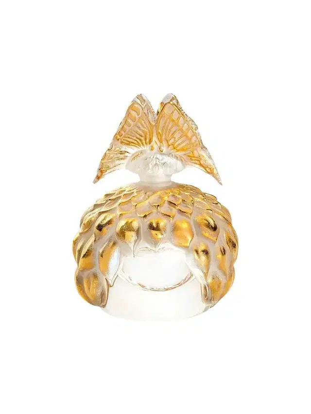 Lalique Butterfly Gold-Stamped Crystal Perfume Bottle