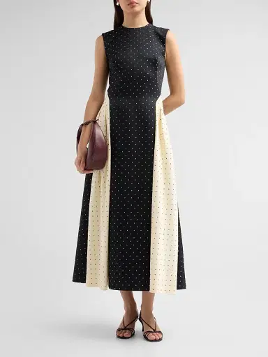 Lela Rose Women's Alexis Polka Dot Jacquard Midi-Dress | Thumbnail 2 Lela Rose Women's Alexis Polka Dot Jacquard Midi-Dress | Thumbnail 2
