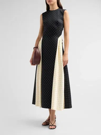 Lela Rose Women's Alexis Polka Dot Jacquard Midi-Dress | Thumbnail 4 Lela Rose Women's Alexis Polka Dot Jacquard Midi-Dress | Thumbnail 4