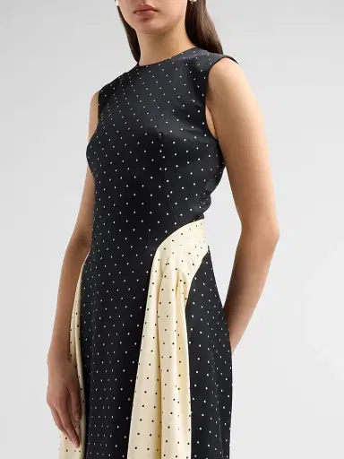 Lela Rose Women's Alexis Polka Dot Jacquard Midi-Dress | Thumbnail 5 Lela Rose Women's Alexis Polka Dot Jacquard Midi-Dress | Thumbnail 5