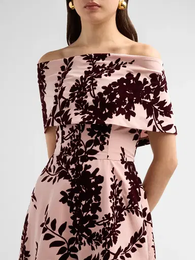 Lela Rose Women's Deedie Flocked Tafetta Gown | Thumbnail 5 Lela Rose Women's Deedie Flocked Tafetta Gown | Thumbnail 5