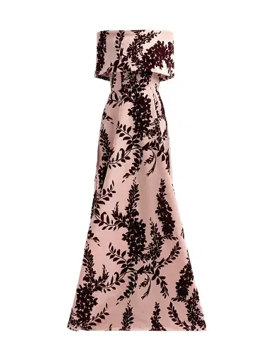 Lela Rose Women's Deedie Flocked Tafetta Gown | Thumbnail 1 Lela Rose Women's Deedie Flocked Tafetta Gown | Thumbnail 1