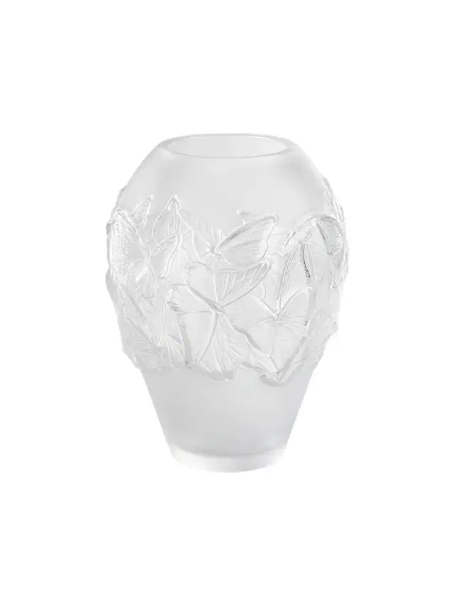 Lalique Papillons Crystal Vase
