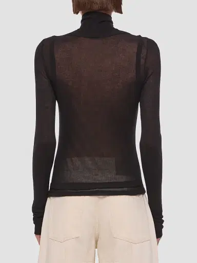Helmut Lang Women's Layered Sheer Turtleneck Top | Thumbnail 3