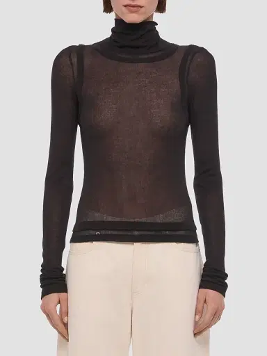 Helmut Lang Women's Layered Sheer Turtleneck Top | Thumbnail 4