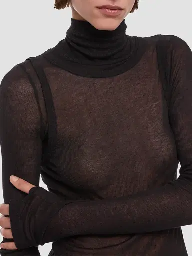 Helmut Lang Women's Layered Sheer Turtleneck Top | Thumbnail 5