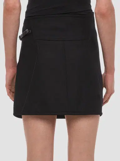 Helmut Lang Women's Saddle Wool-Blend Wrap Mini Skirt | Thumbnail 3