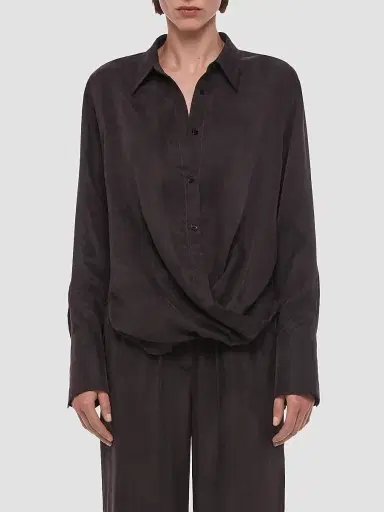 Helmut Lang Women's High-Low Hem Draped Shirt | Thumbnail 4 Helmut Lang Women's High-Low Hem Draped Shirt | Thumbnail 4