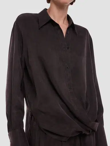Helmut Lang Women's High-Low Hem Draped Shirt | Thumbnail 5 Helmut Lang Women's High-Low Hem Draped Shirt | Thumbnail 5