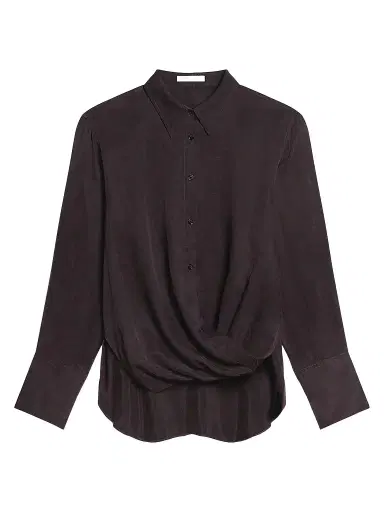 Helmut Lang Women's High-Low Hem Draped Shirt | Thumbnail 1 Helmut Lang Women's High-Low Hem Draped Shirt | Thumbnail 1
