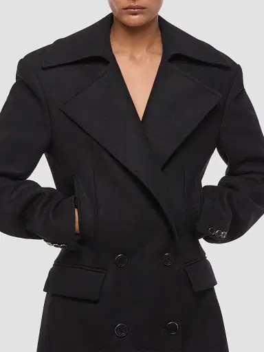 Helmut Lang Women's Wool-Blend Double-Breasted Coat | Thumbnail 5