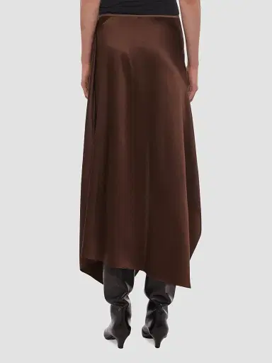 Helmut Lang Women's Silk Satin Asymmetric Midi Skirt | Thumbnail 3