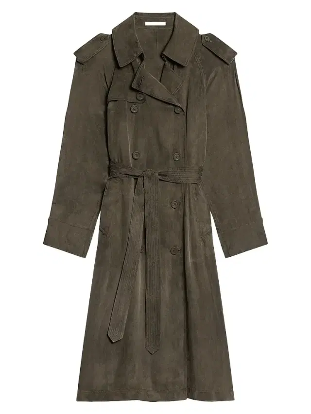 Helmut Lang Women's Fluid Relaxed-Fit Double-Breasted Trench Coat