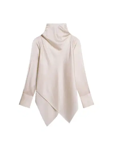 Helmut Lang Women's Tie Neck Silk Long-Sleeve Top | Thumbnail 1