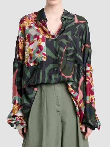 Dries Van Noten Women's Casia Printed Fluid Shirt | Thumbnail 4 Dries Van Noten Women's Casia Printed Fluid Shirt | Thumbnail 4