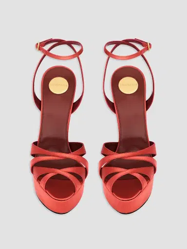 Saint Laurent Women's Chandelle Platform Sandals in Satin Crepe | Thumbnail 3
