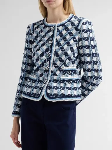 MAISON COMMON Women's Cotton Bouclé Collarless Jacket | Thumbnail 4 MAISON COMMON Women's Cotton Bouclé Collarless Jacket | Thumbnail 4