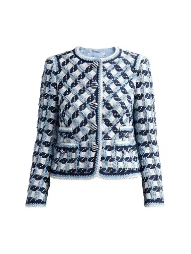 MAISON COMMON Women's Cotton Bouclé Collarless Jacket | Thumbnail 1 MAISON COMMON Women's Cotton Bouclé Collarless Jacket | Thumbnail 1