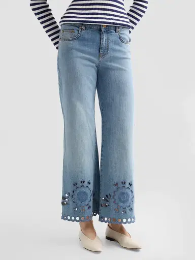 MAISON COMMON Women's Cutout Crop Jeans | Thumbnail 4