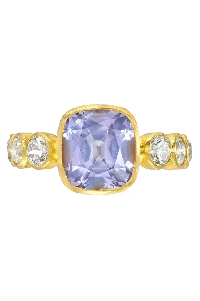 CAMILLE BEINHORN Spinel Diamond Pave Band Ring