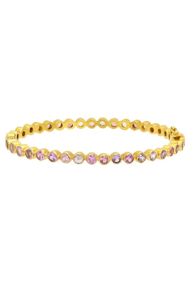 CAMILLE BEINHORN Pink Sapphire Bezel Bracelet
