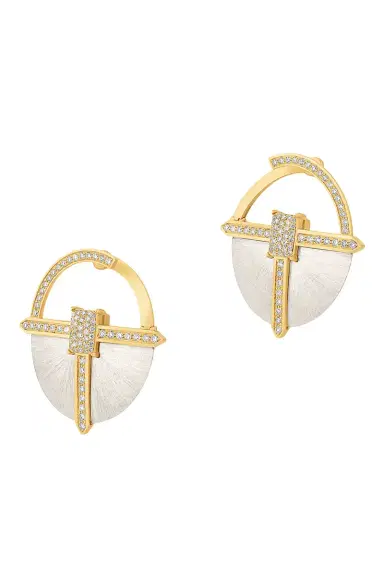ASHAHA Diamond Hiba Drop Earrings | Thumbnail 4