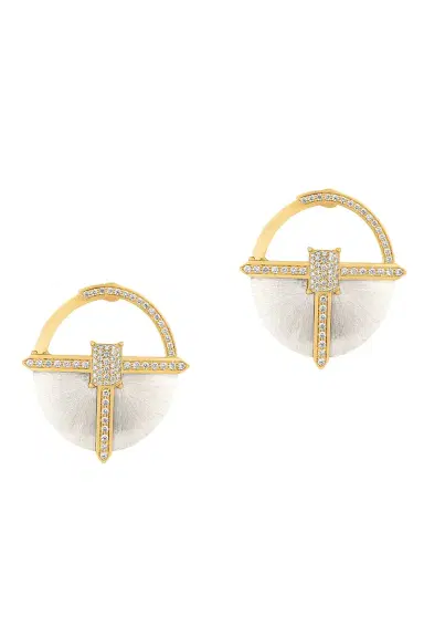 ASHAHA Diamond Hiba Drop Earrings | Thumbnail 1