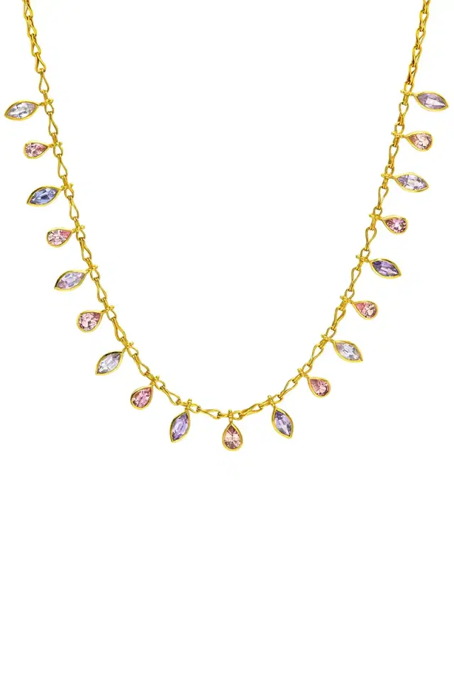 CAMILLE BEINHORN Multicolored Spinel Sapphire Fringe Necklace