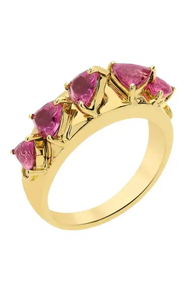 CAROL KAUFFMANN Pink Tourmaline Diamond Domino Ring | Thumbnail 1