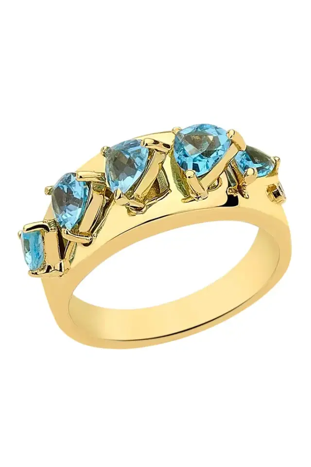 CAROL KAUFFMANN Blue Topaz Mandala Domino Ring