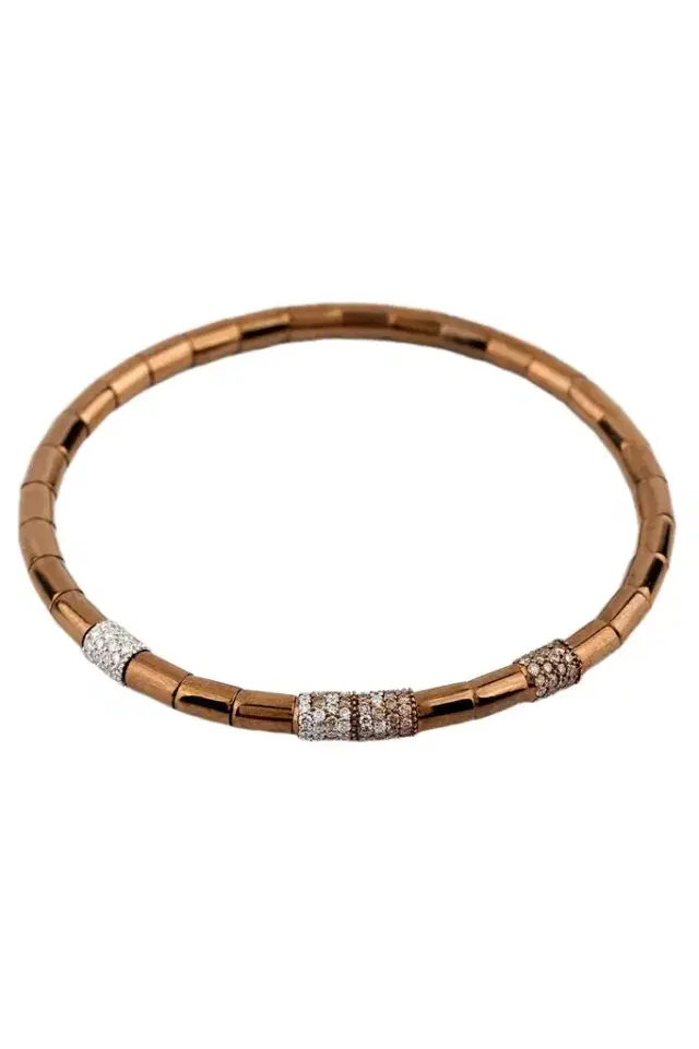 BENOI Brown White Diamonds Rope Bracelet