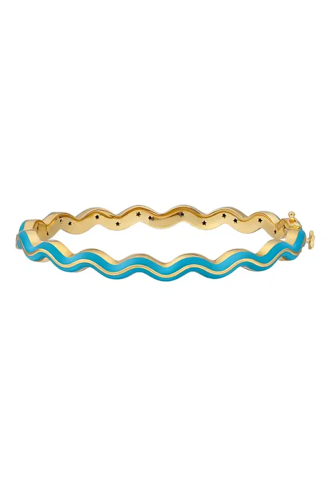 BUDDHA MAMA Sky Blue Wavy Bangle Bracelet