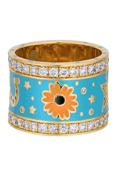 BUDDHA MAMA Diamond Blue Lucky Cowgirl Band Ring | Thumbnail 2