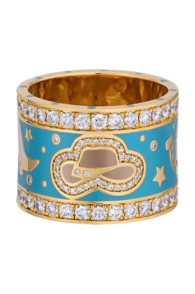 BUDDHA MAMA Diamond Blue Lucky Cowgirl Band Ring