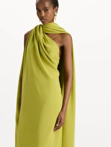 Oscar de la Renta Drape Detailed Georgette Caftan | Thumbnail 5