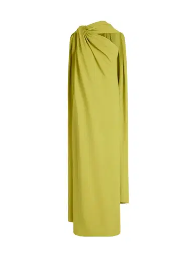 Oscar de la Renta Drape Detailed Georgette Caftan | Thumbnail 1