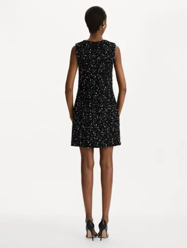 Oscar de la Renta Sequin Ribbon Tweed Dress | Thumbnail 3
