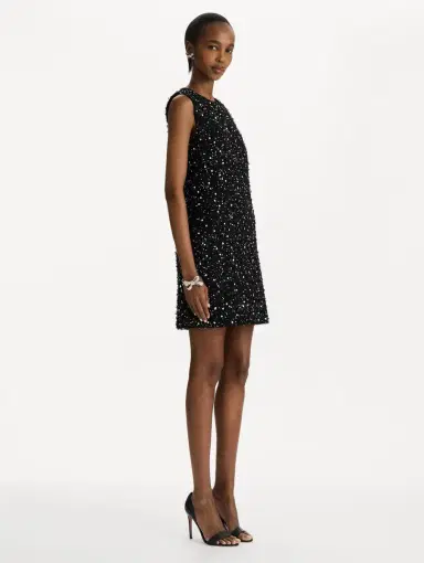 Oscar de la Renta Sequin Ribbon Tweed Dress | Thumbnail 4