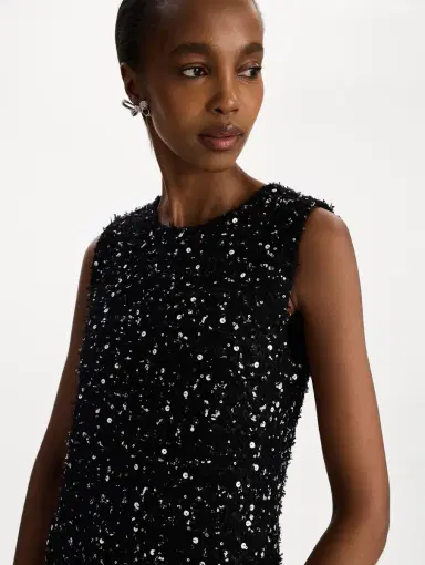 Oscar de la Renta Sequin Ribbon Tweed Dress | Thumbnail 5