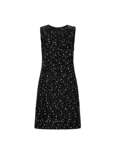 Oscar de la Renta Sequin Ribbon Tweed Dress | Thumbnail 1