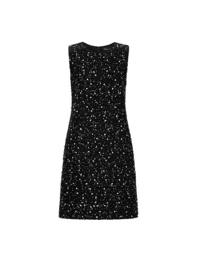 Oscar de la Renta Sequin Ribbon Tweed Dress