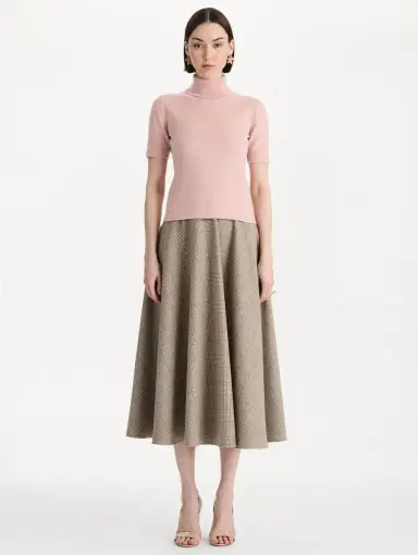 Oscar de la Renta Turtleneck Wool Short-Sleeve Pullover | Thumbnail 3