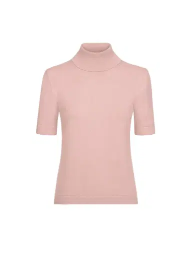 Oscar de la Renta Turtleneck Wool Short-Sleeve Pullover | Thumbnail 1