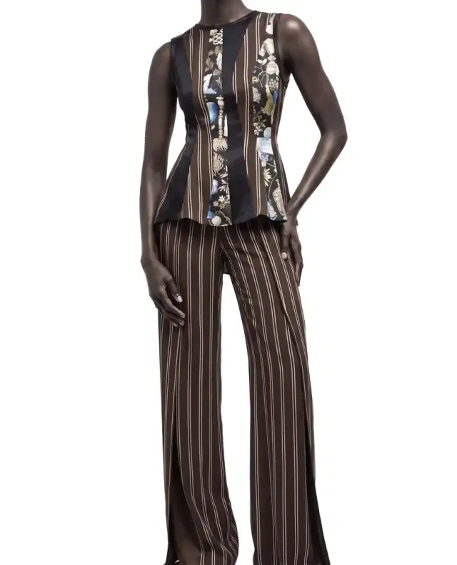 Jason Wu Collection MIXED-MEDIA PANELED SLEEVELESS TOP