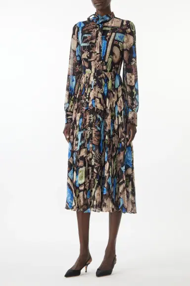 Jason Wu Collection TIE-NECK PLEATED MIDI DRESS IN CREPE CHIFFON | Thumbnail 6 Jason Wu Collection TIE-NECK PLEATED MIDI DRESS IN CREPE CHIFFON | Thumbnail 6