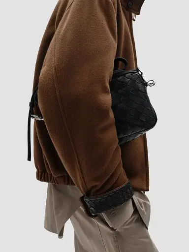Bottega Veneta Men's Small Intrecciato Leather & Suede Crossbody Camera Bag | Thumbnail 3 Bottega Veneta Men's Small Intrecciato Leather & Suede Crossbody Camera Bag | Thumbnail 3