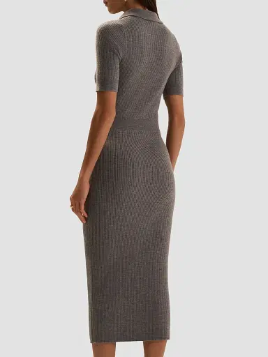 Favorite Daughter Women's The Hard To Get Wool Midi Dress | Thumbnail 4 Favorite Daughter Women's The Hard To Get Wool Midi Dress | Thumbnail 4
