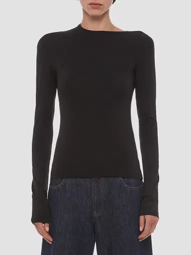 Helmut Lang Women's Asymmetrical Cut-Out Jersey Top | Thumbnail 4